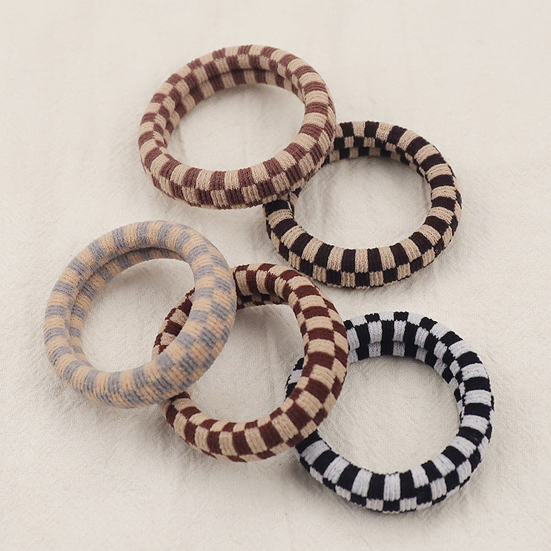 Wholesale Black and White Plaid Autumn and Winter Nylon Hair Scrunchies